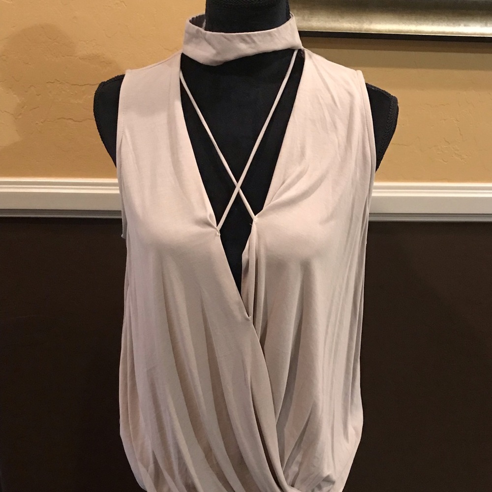 Grey shirt with front cut out